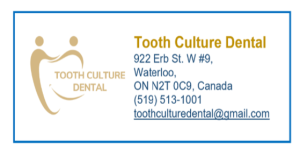Tooth Culture Dental, 922 Erb St. W #9, Waterloo, Ontario — (519) 513-1001