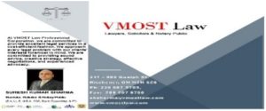 VMOST Law, Lawyers, Solicitors and Notary Public — Suresh Kumar Sharma, Kitchener, Ontario